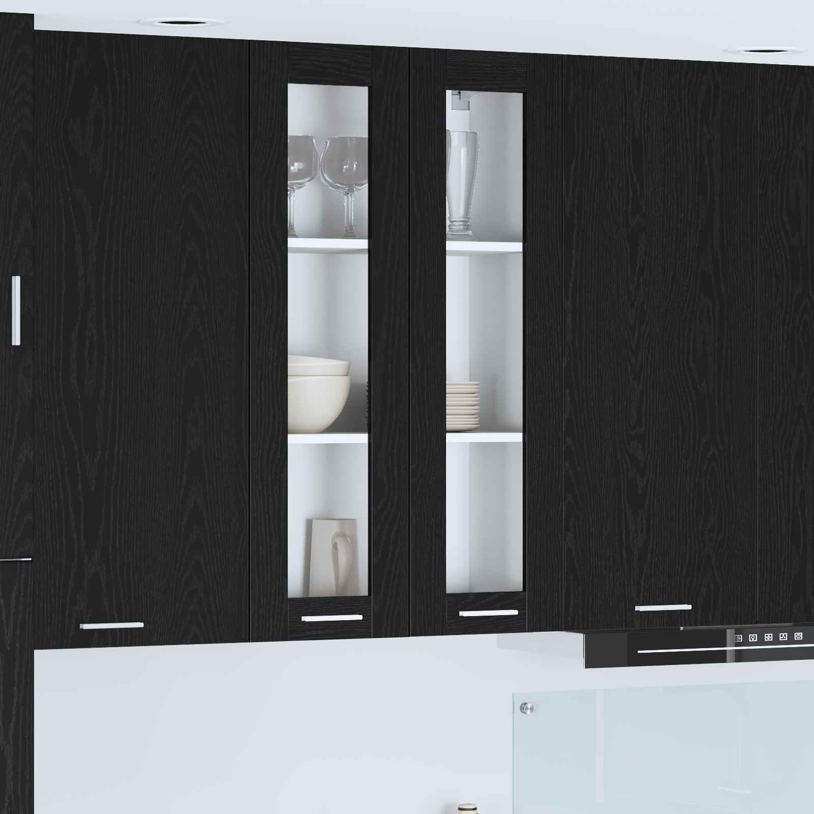 Wall Cabinet Riga Black Oak 60 x 31 x 100 cm