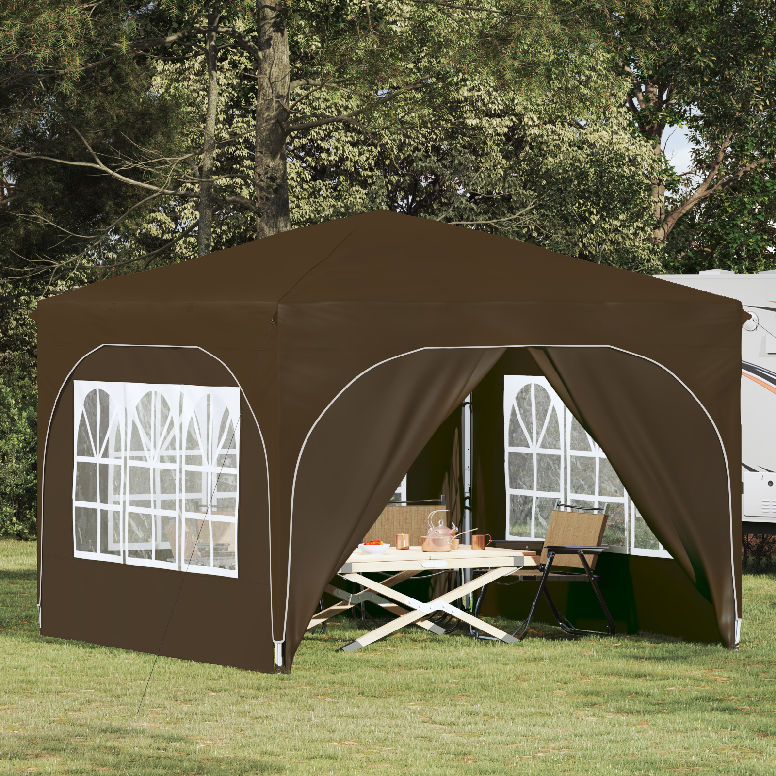 Pop-up ballīšu telts 290 x 290 x 245 cm Taupe