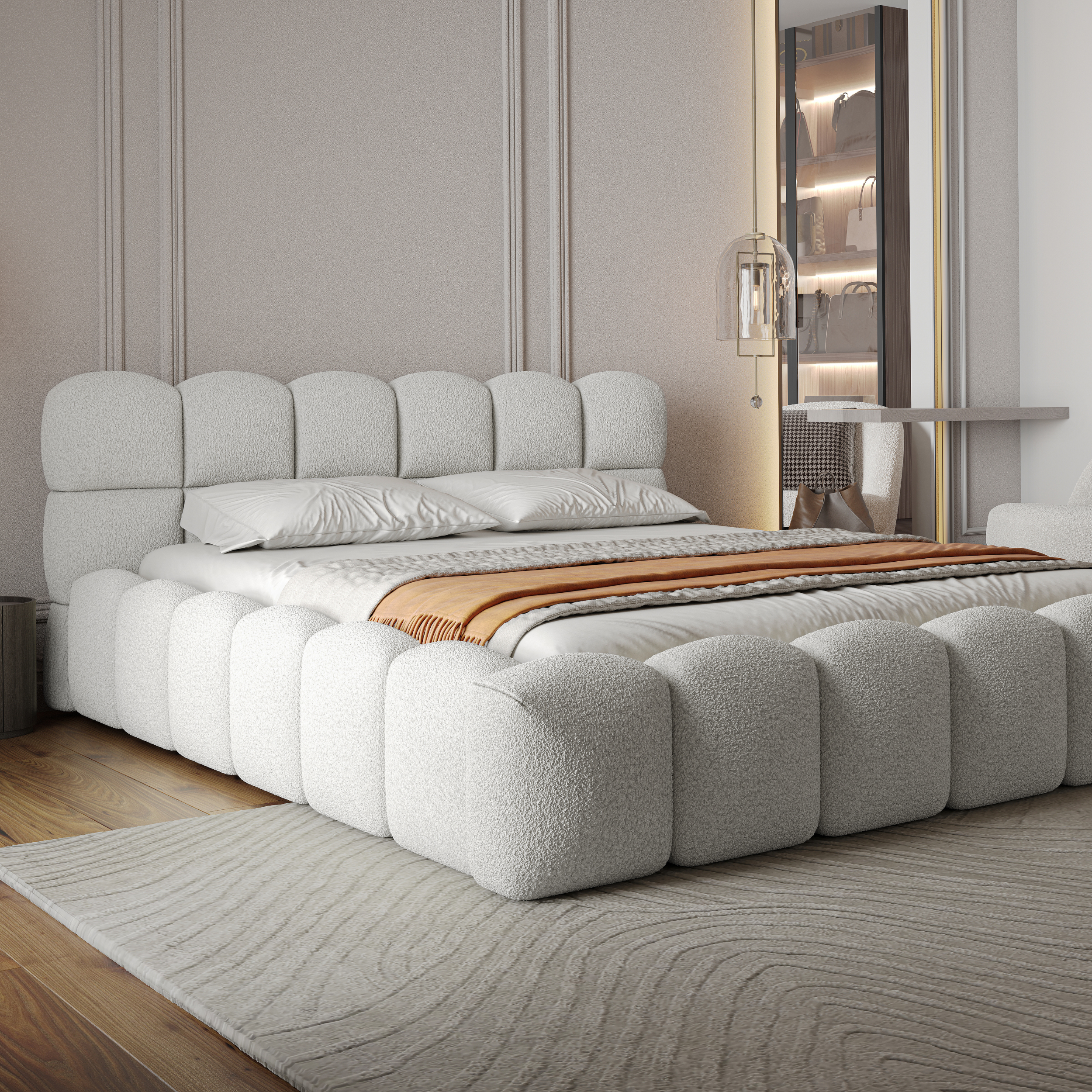 Miegamojo lova JASMIJA, balta quelle