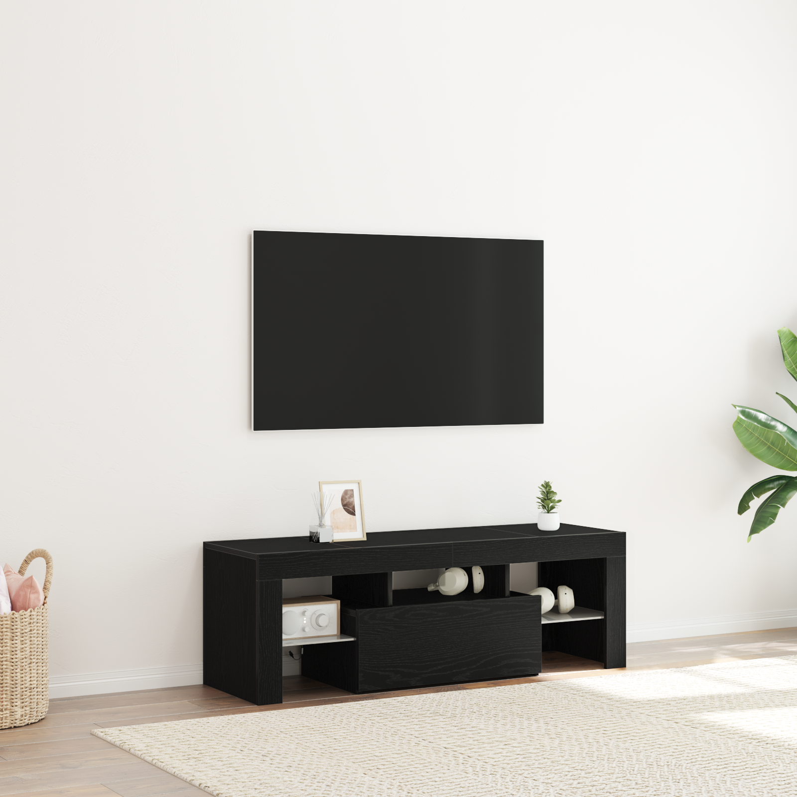 TV skapītis melns ozols 120 x 35 x 40 cm