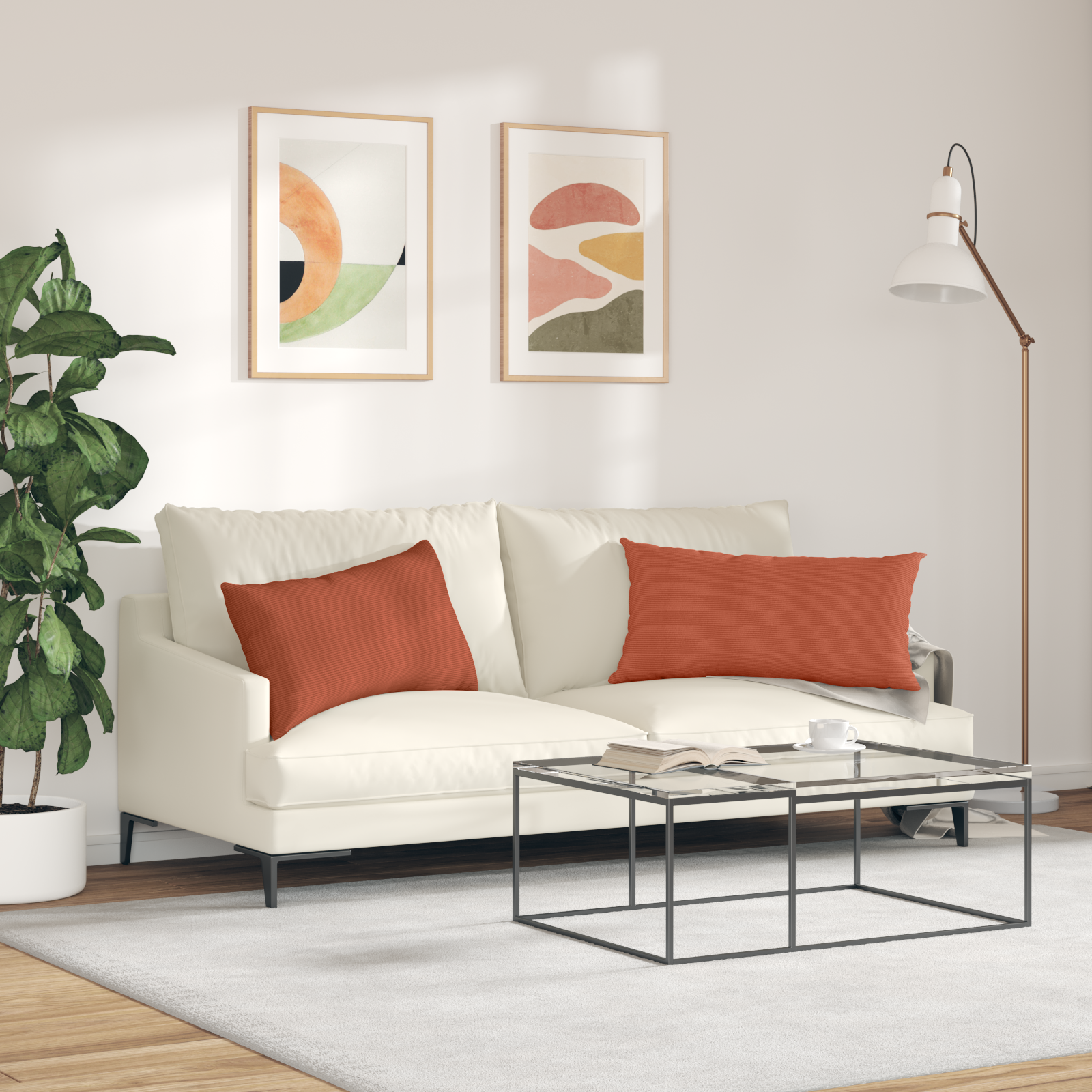 Sofa Pagalvės 2 pcs Raudona oranžinė 80 x 40 cm
