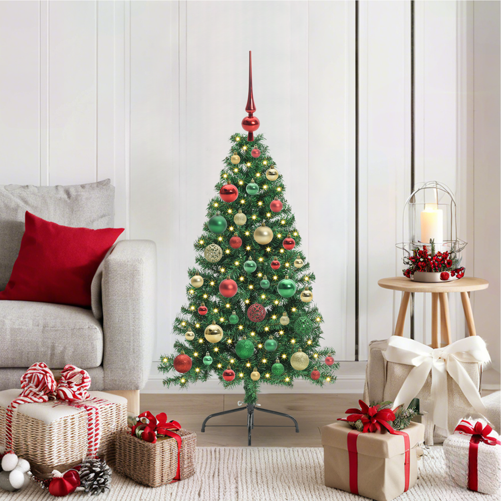 Artificial Pre-Lit Christmas Tree Green 120 cm PVC