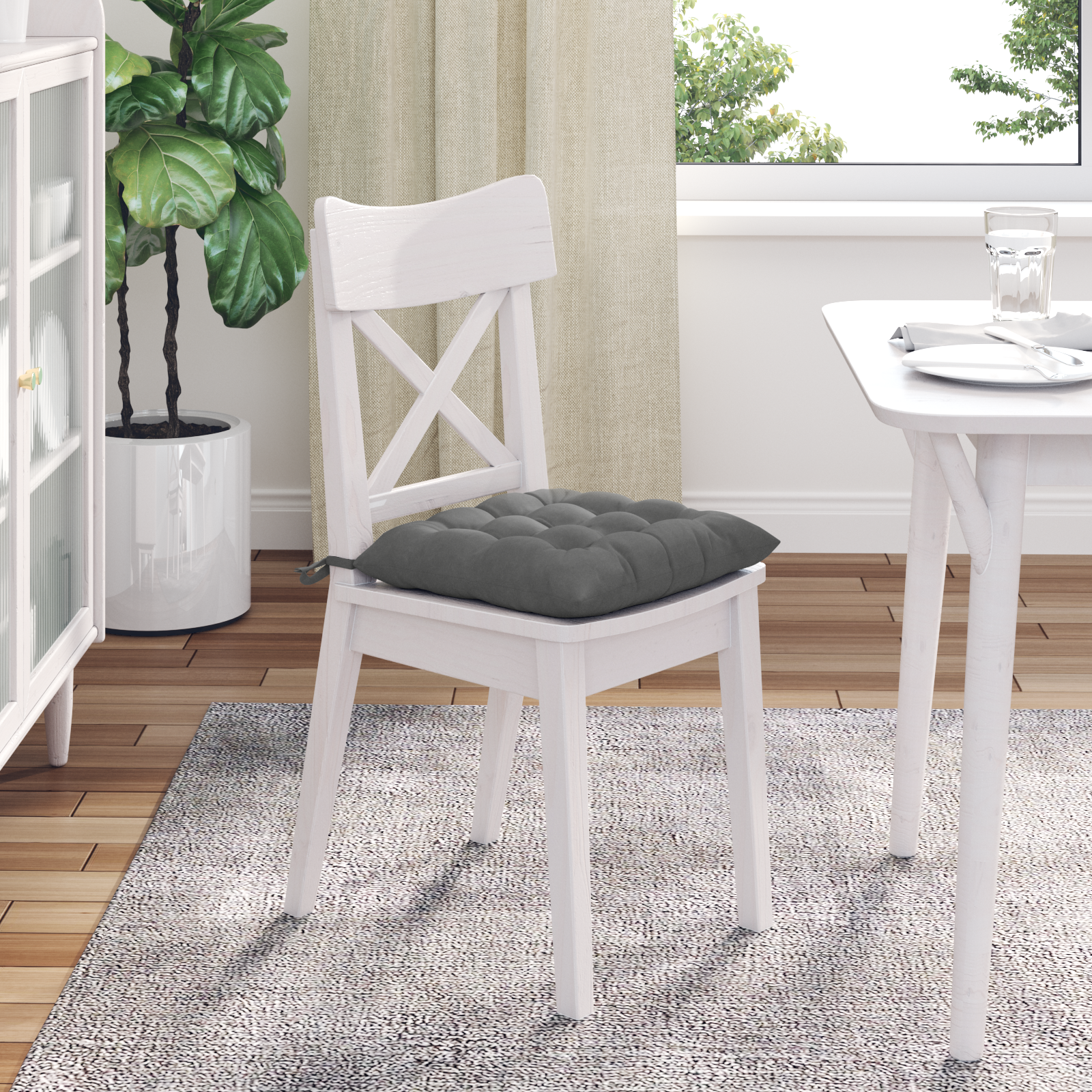 Sėdynių pagalvėlės 4 pcs Tamsiai pilka 40 x 40 x 6 cm