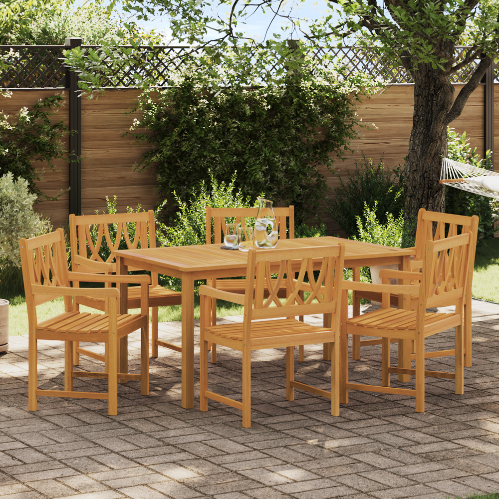 Lauko suolas 6 pcs Natūrali 56 x 55,5 x 90 cm