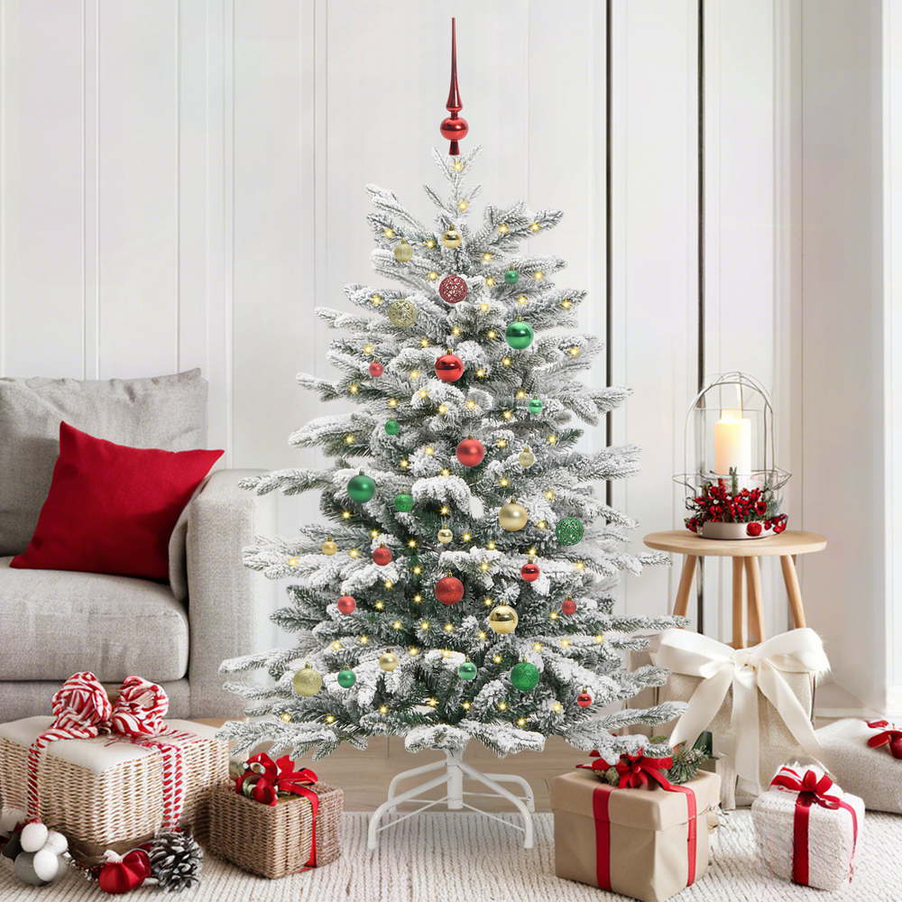 Artificial Folding Christmas Tree White 150 cm PE and PVC