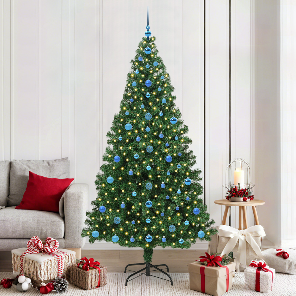 Artificial Christmas Tree Green 210 cm PVC and Steel and Plastic