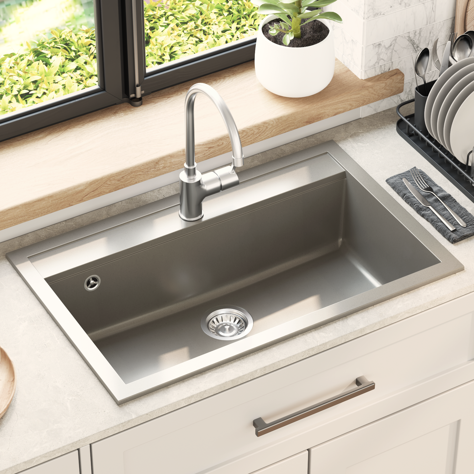 Kriauklė Pilka 795 x 505 mm Granitas