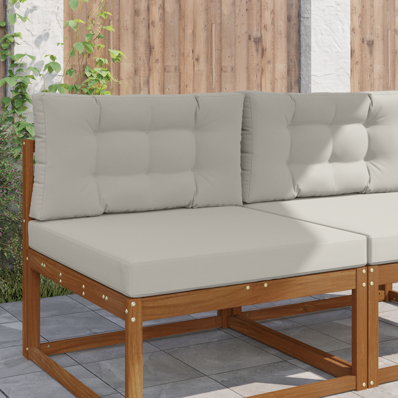 Lauko sofa pagalvėlė 2 pcs Pilka Poliesteris