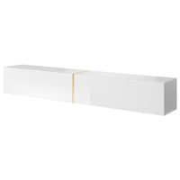 TV spintelė FREJA, 200 cm, balta+auksinė