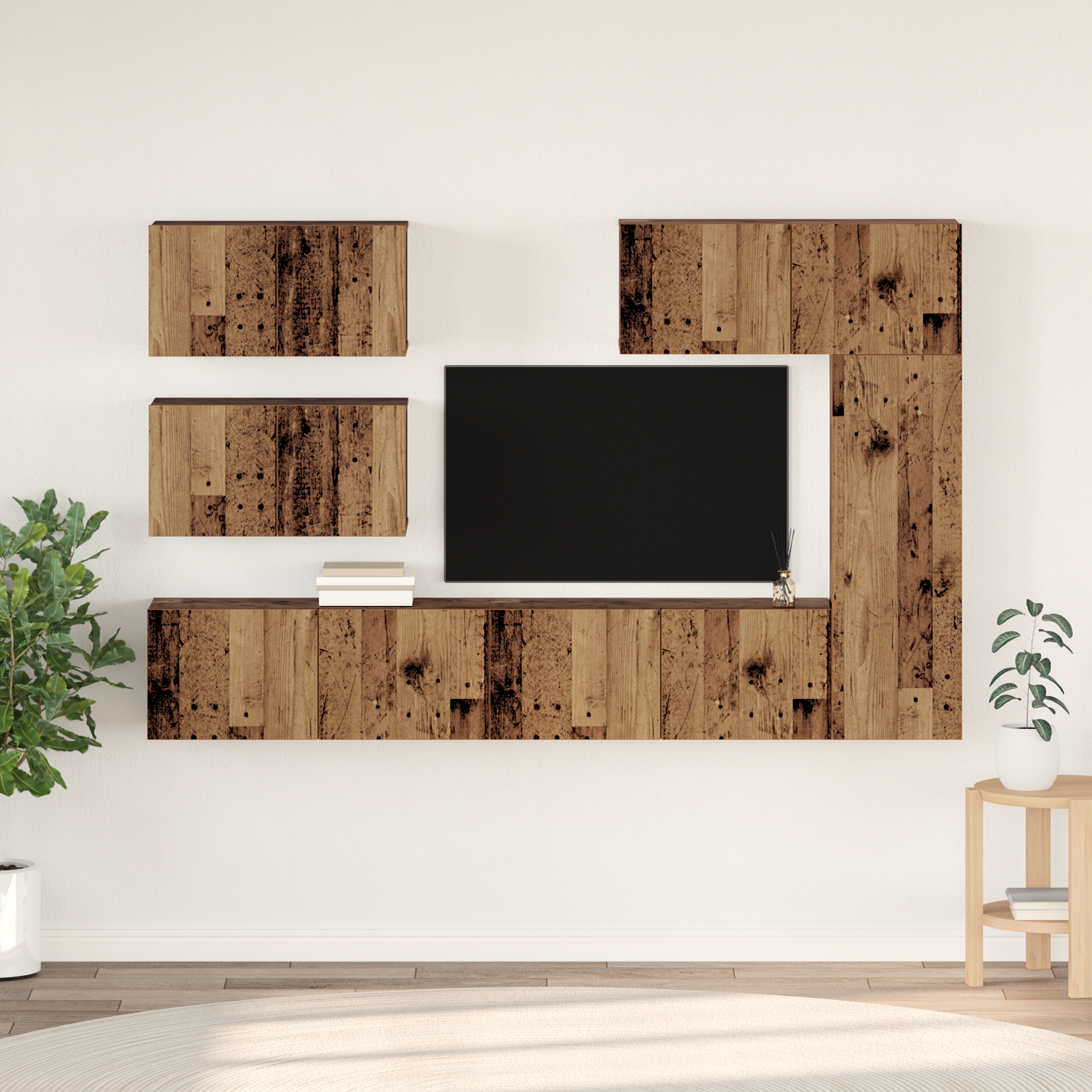 TV spintelių komplektas 6 pcs Sena mediena 30.5 x 30 x 90 cm