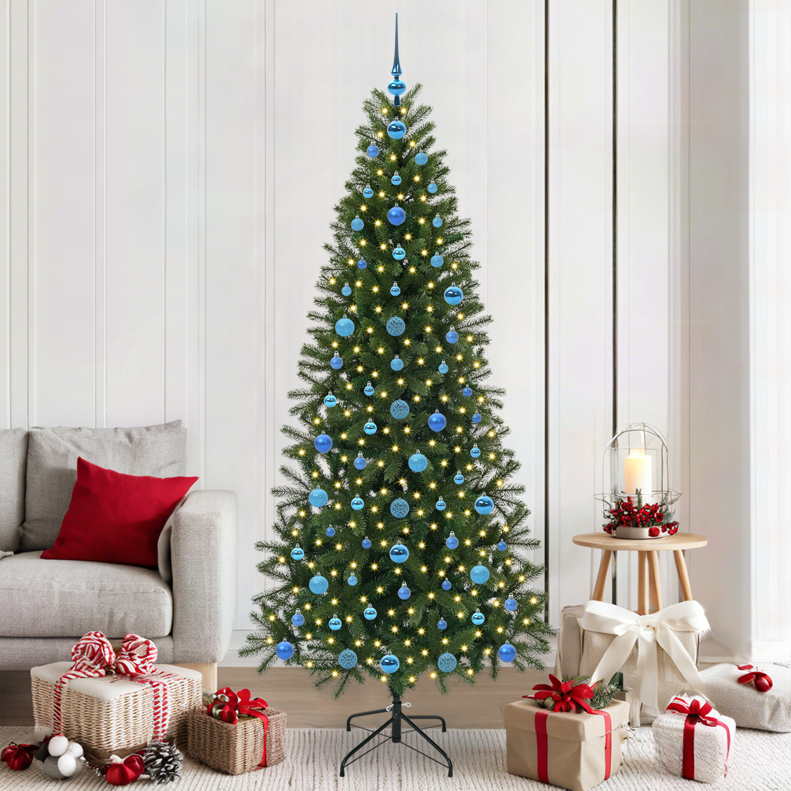 Dirbtinė Kalėdų eglutė NORDIC MEADOW, su 300 LED Žalia 210 cm.  ir
