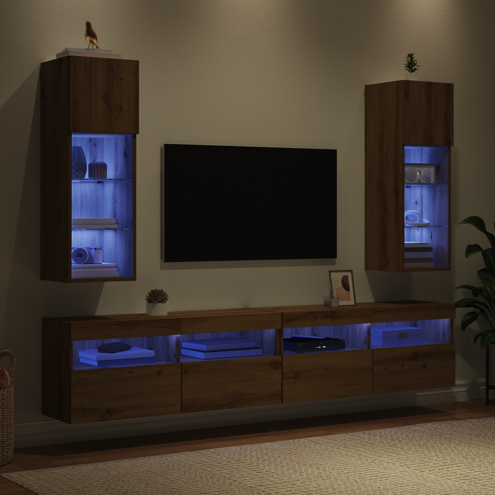 Wall TV cabinets 2 pcs Artisan Oak