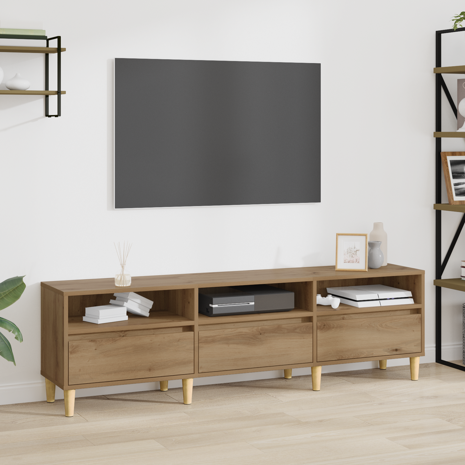 Televizoriaus spintelė Amatininkų ąžuolas 150 x 30 x 45 cm
