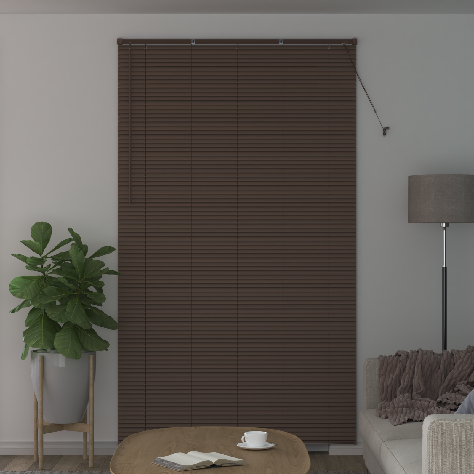 Venecijos žaliuzės Tamsiai ruda su raštu 213 x 150 cm PVC