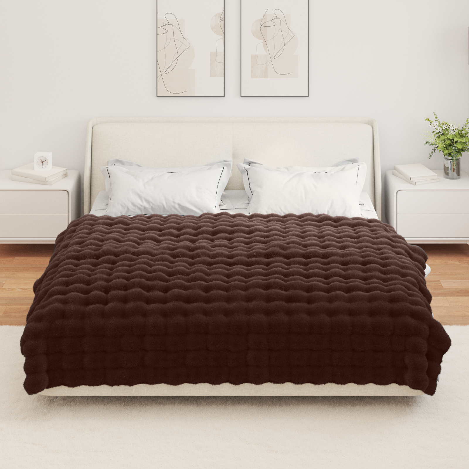 Neslystanti antklodė iš dirbtinio triušio kailio Olite 4 pcs