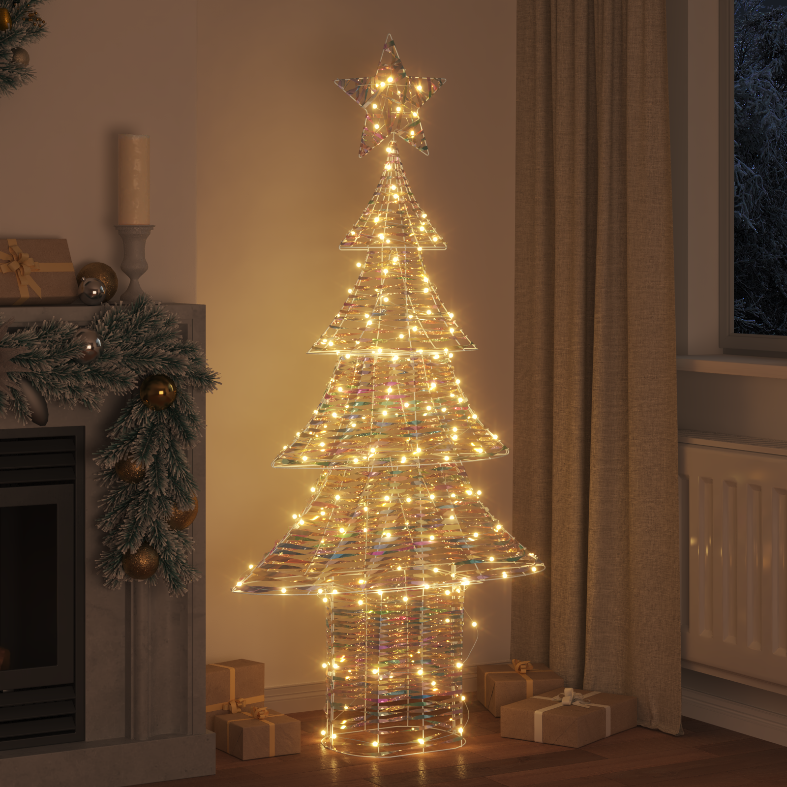 Kalėdų eglutė su 240 LED Šilta balta 181 cm PET