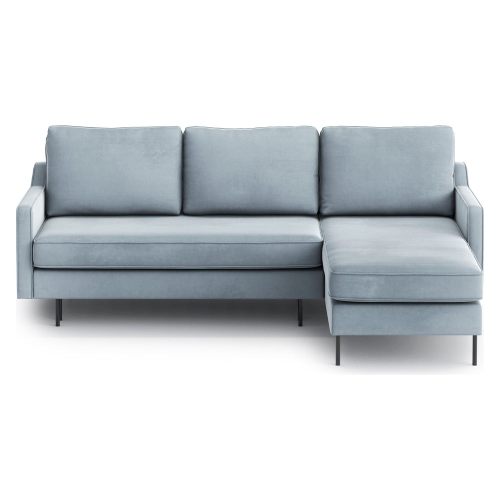 ABBE kampinė sofa lova, keičiamo kampo, šviesiai mėlyna