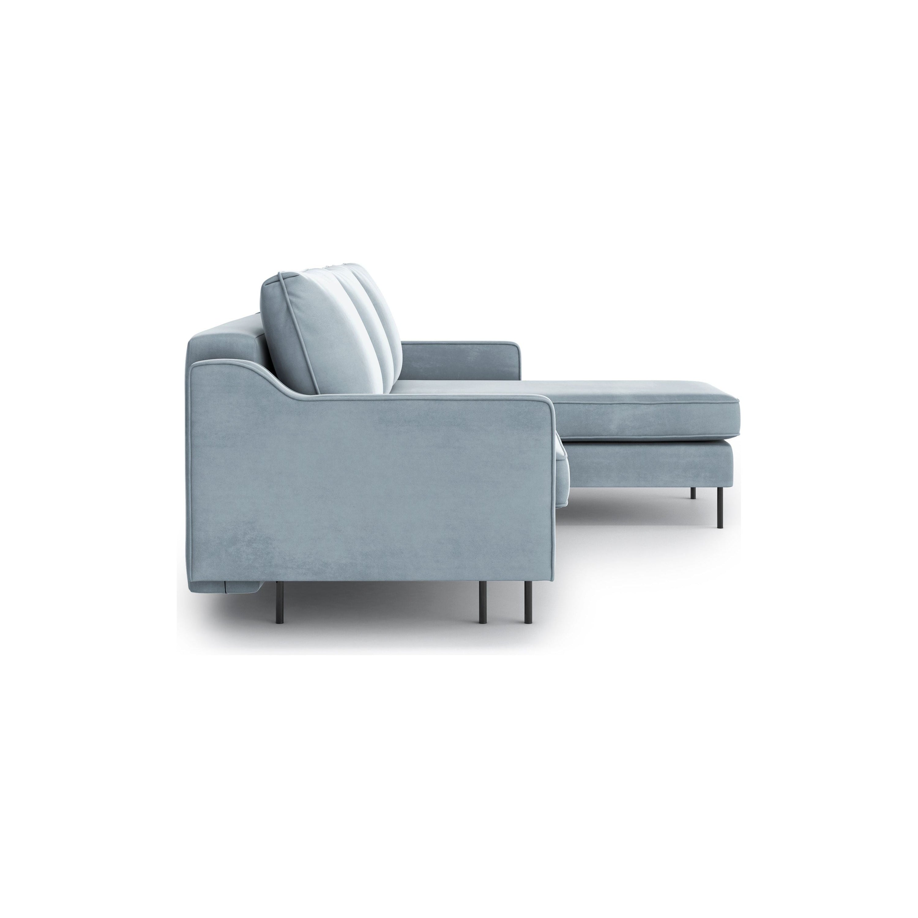 ABBE kampinė sofa lova, keičiamo kampo, šviesiai mėlyna