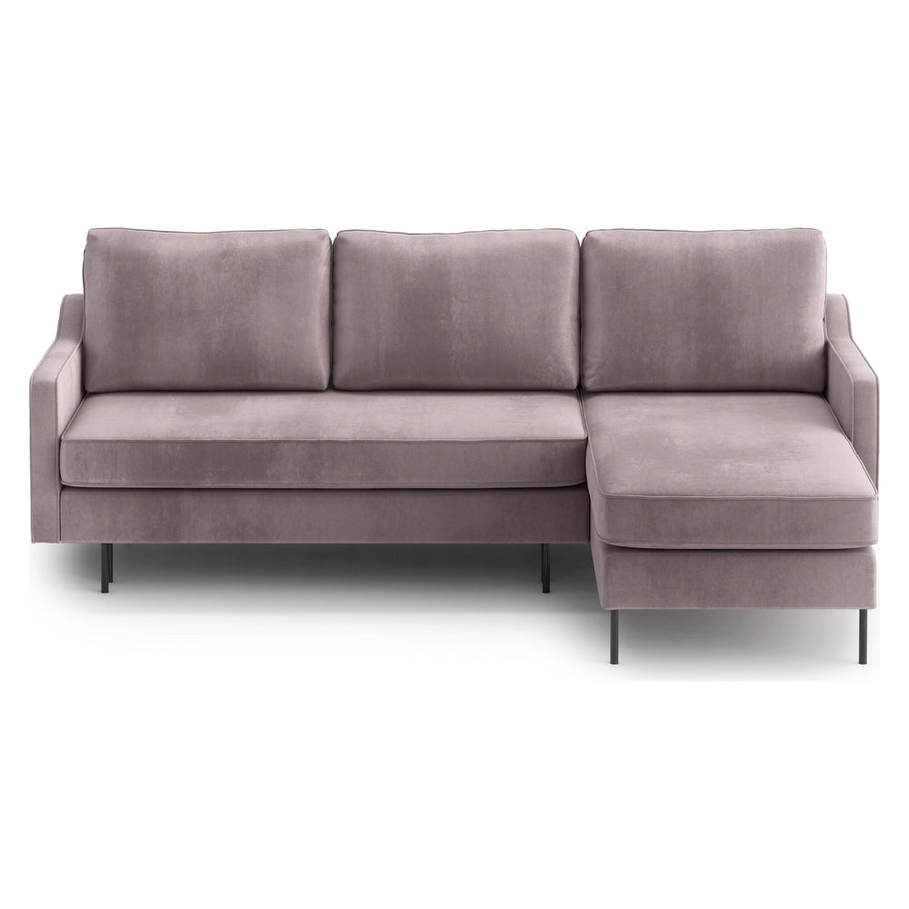 ABBE kampinė sofa lova, keičiamo kampo, levandų spalva