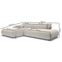 Kampinė sofa-lova ARIONE, mėlyna, dešinė