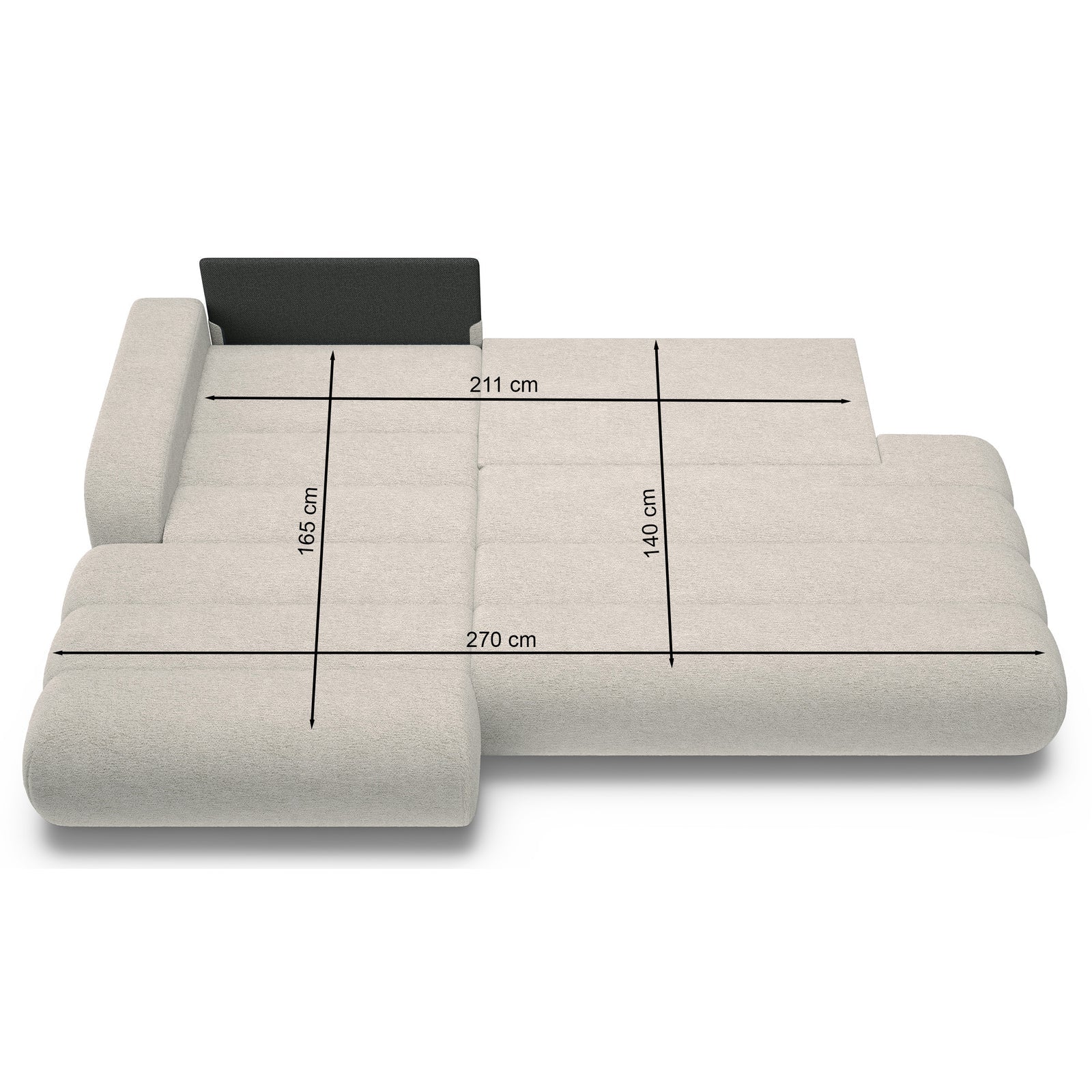 Kampinė sofa-lova ARIONE, mėlyna, dešinė