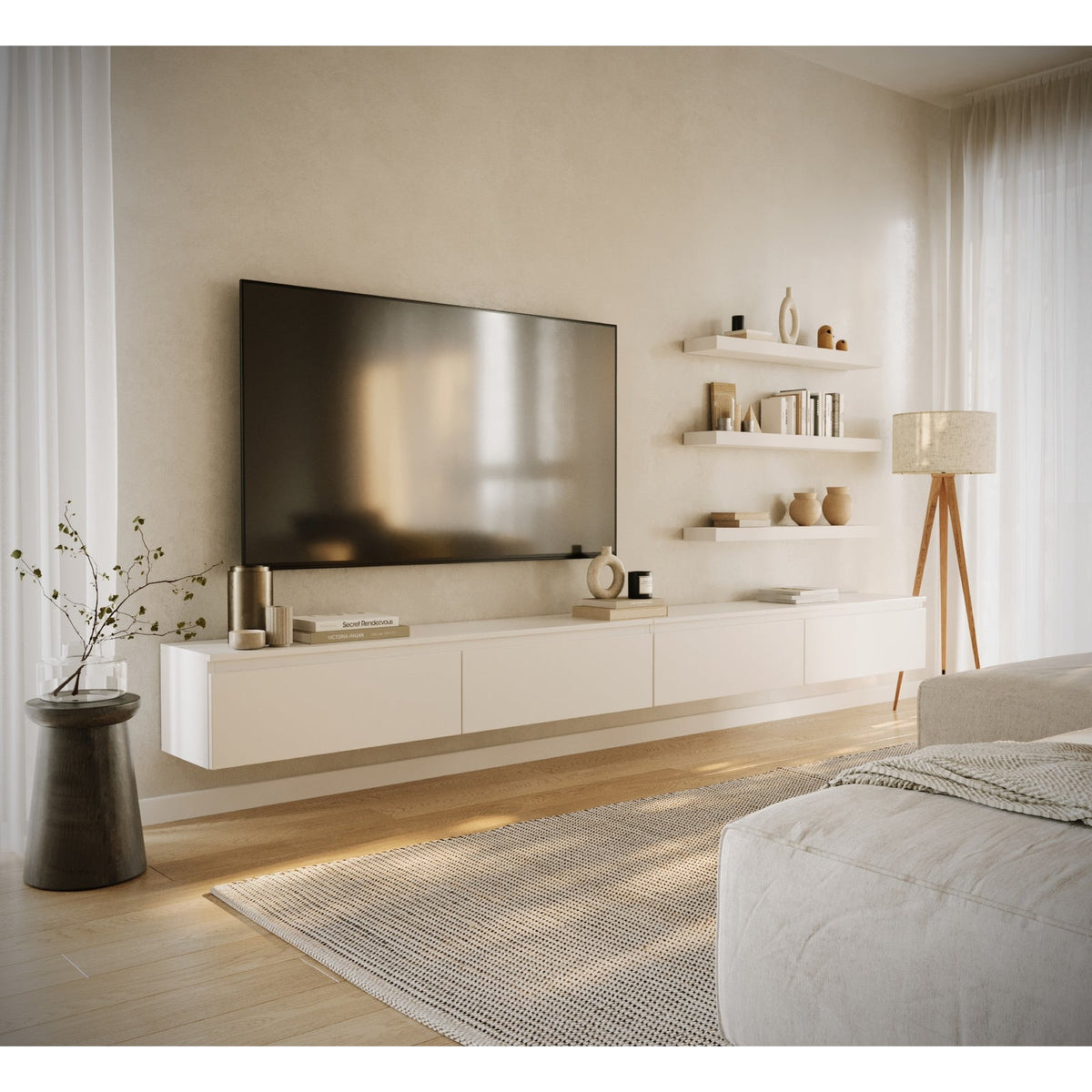 TV staliukas SVEN, baltas, 300 cm