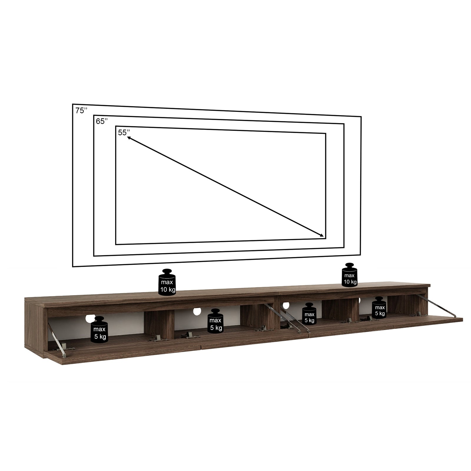 TV staliukas SVEN, riešuto, 200 cm