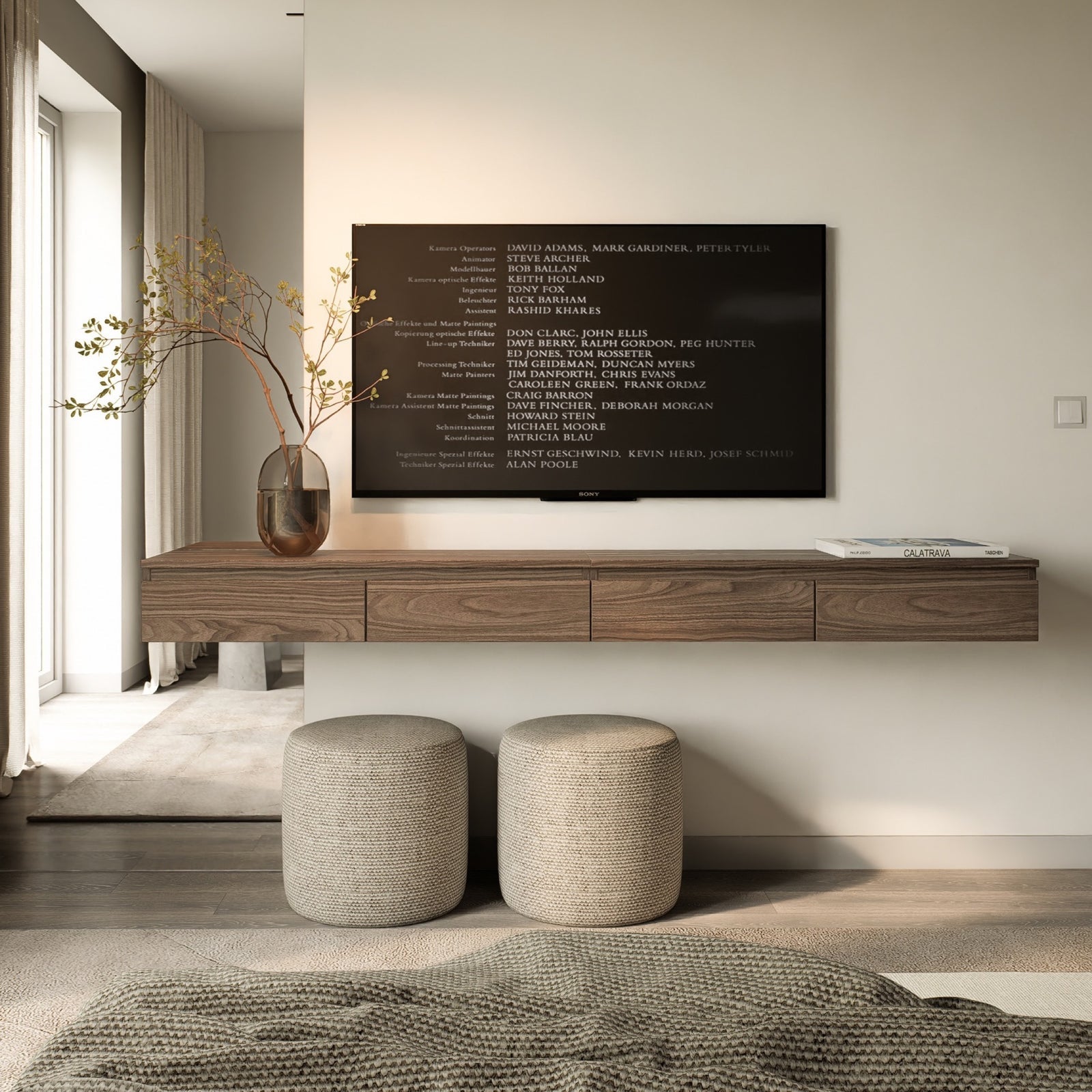 TV staliukas SVEN, riešuto, 200 cm