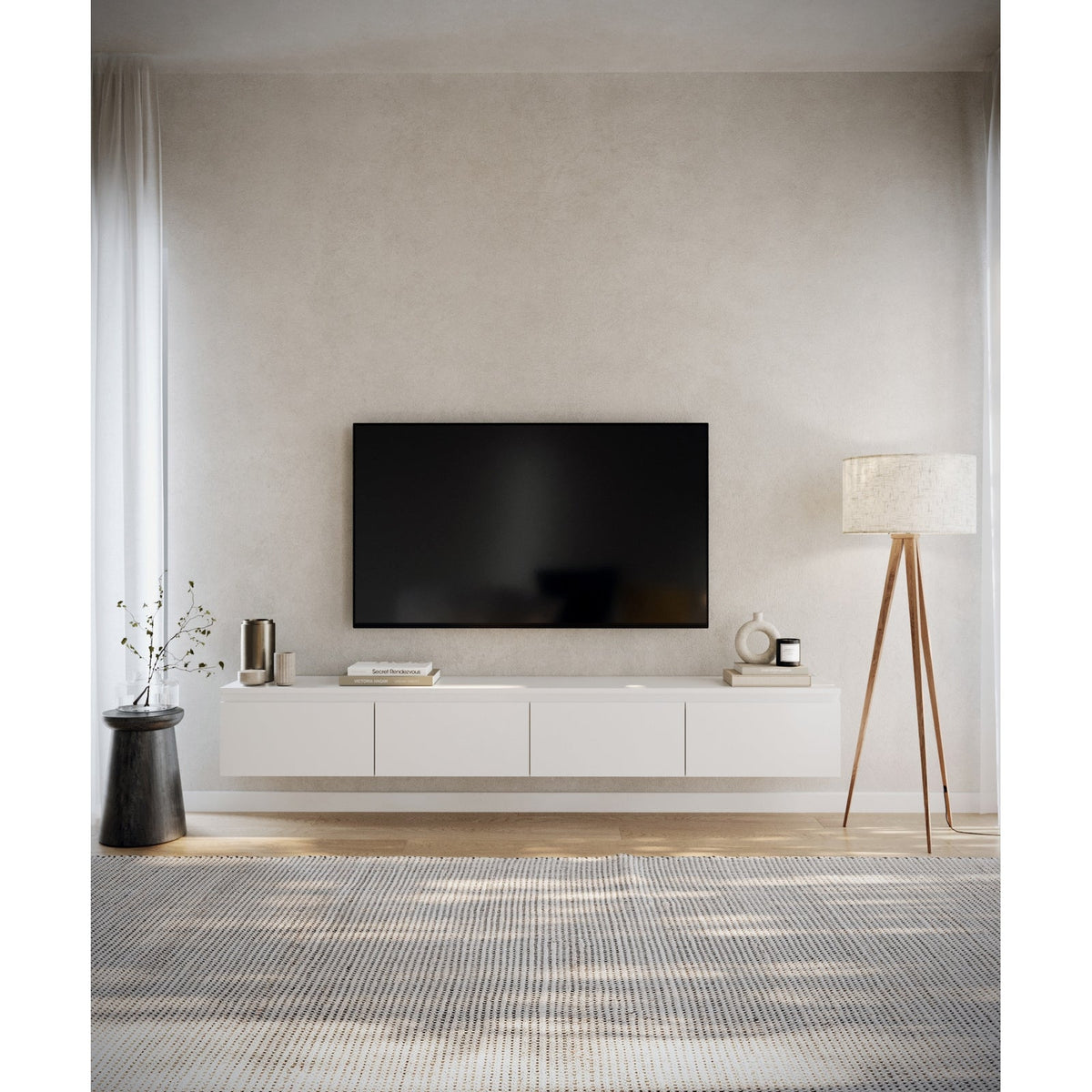 TV spintelė SVEN, 200 cm, balta