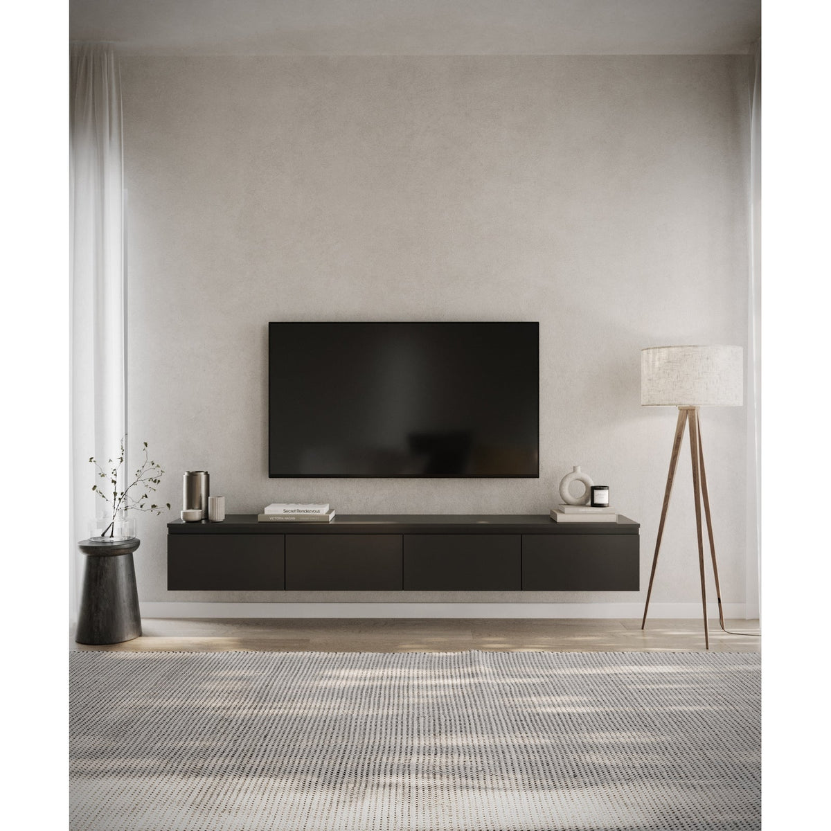 TV spintelė SVEN, 200 cm, juoda