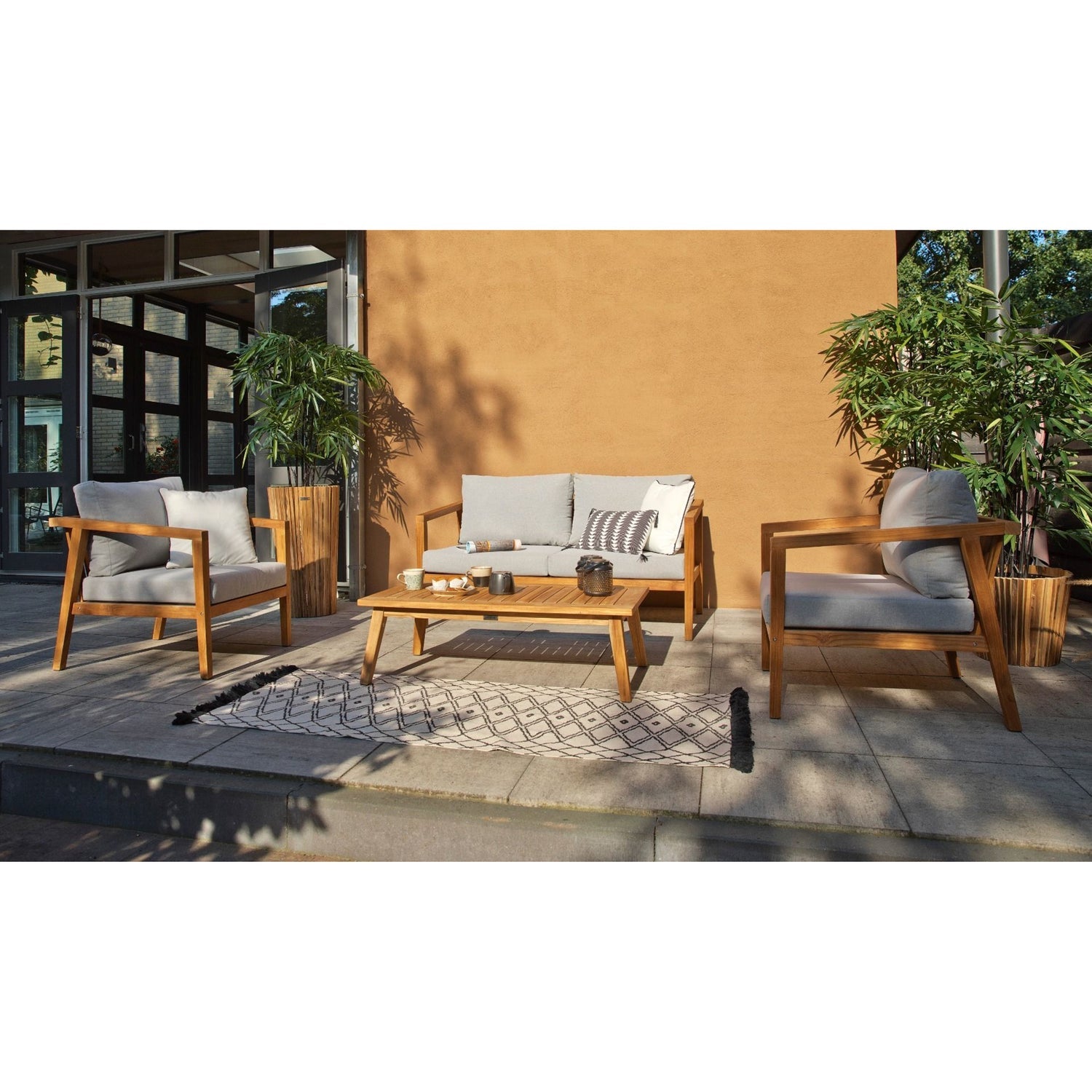 Set SODO LUCCA, teak, with cushions