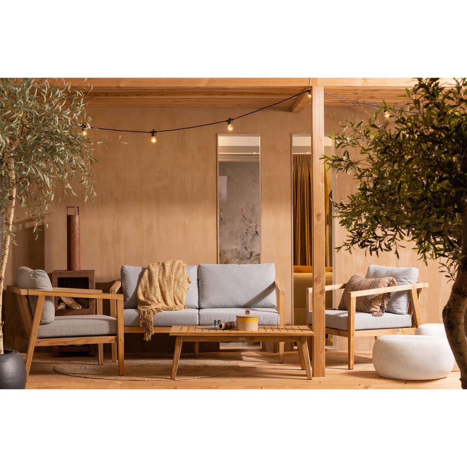 Set SODO LUCCA, teak, with cushions
