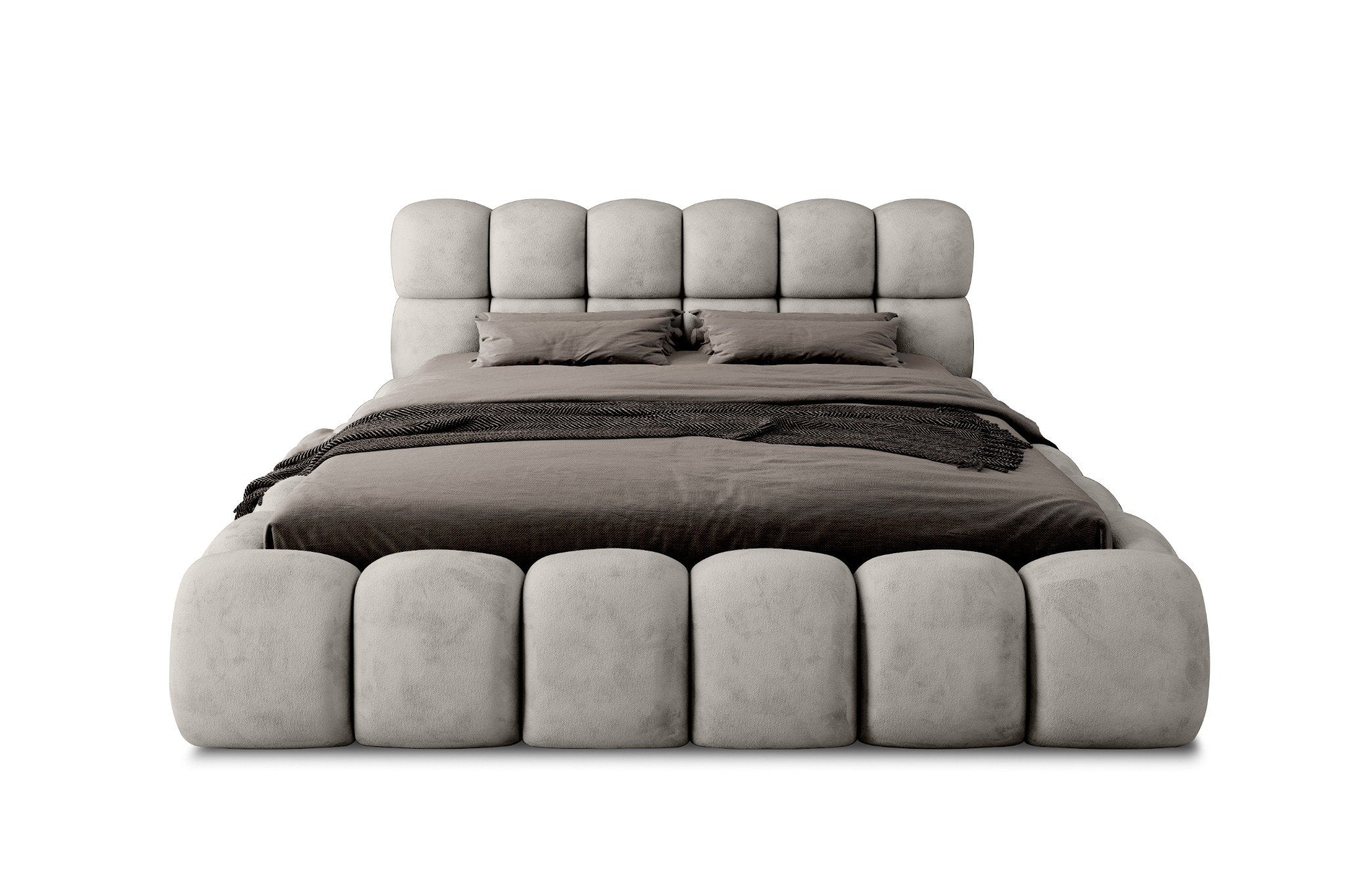 JASMIJA bedroom bed, light grey aphrodite