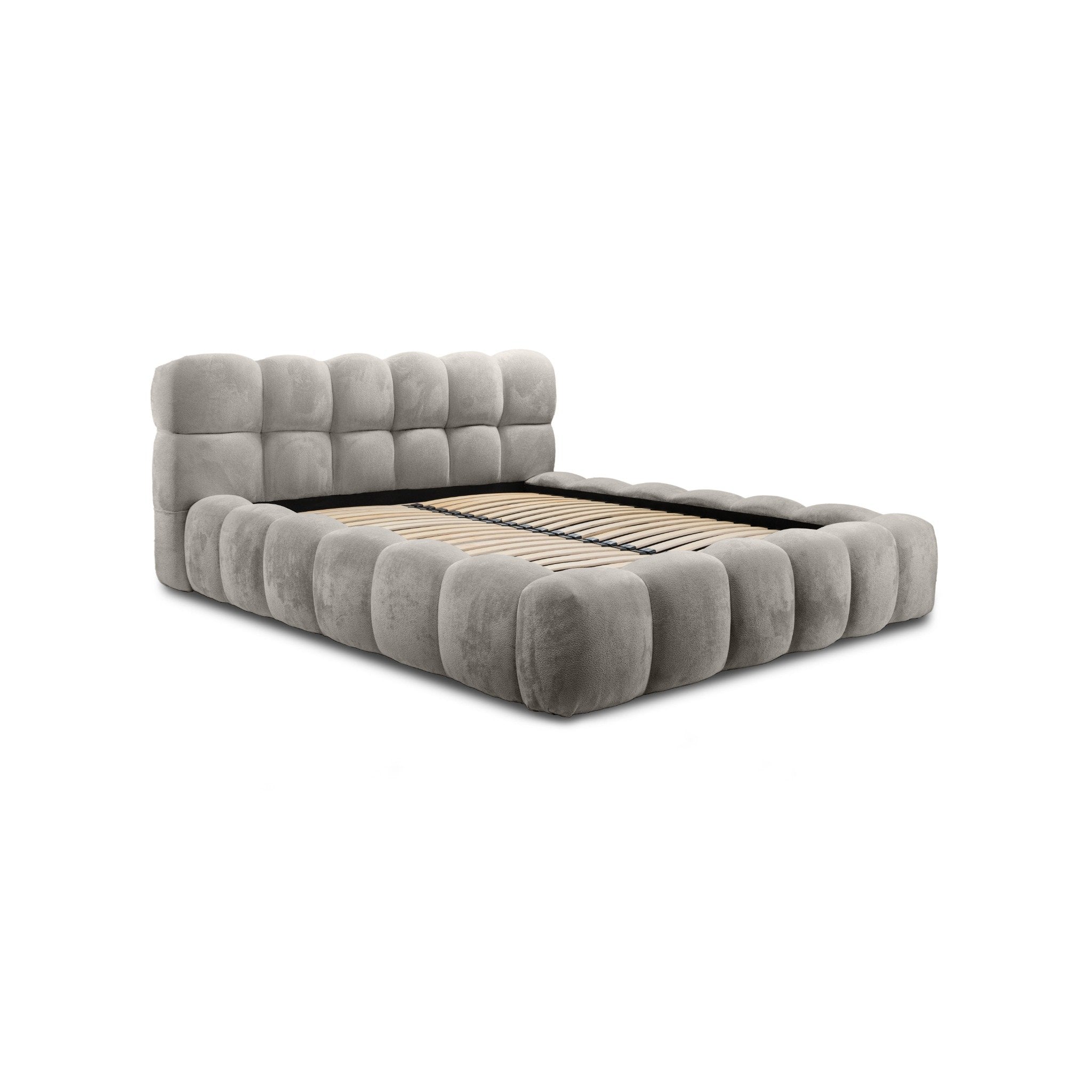 JASMIJA bedroom bed, light grey aphrodite