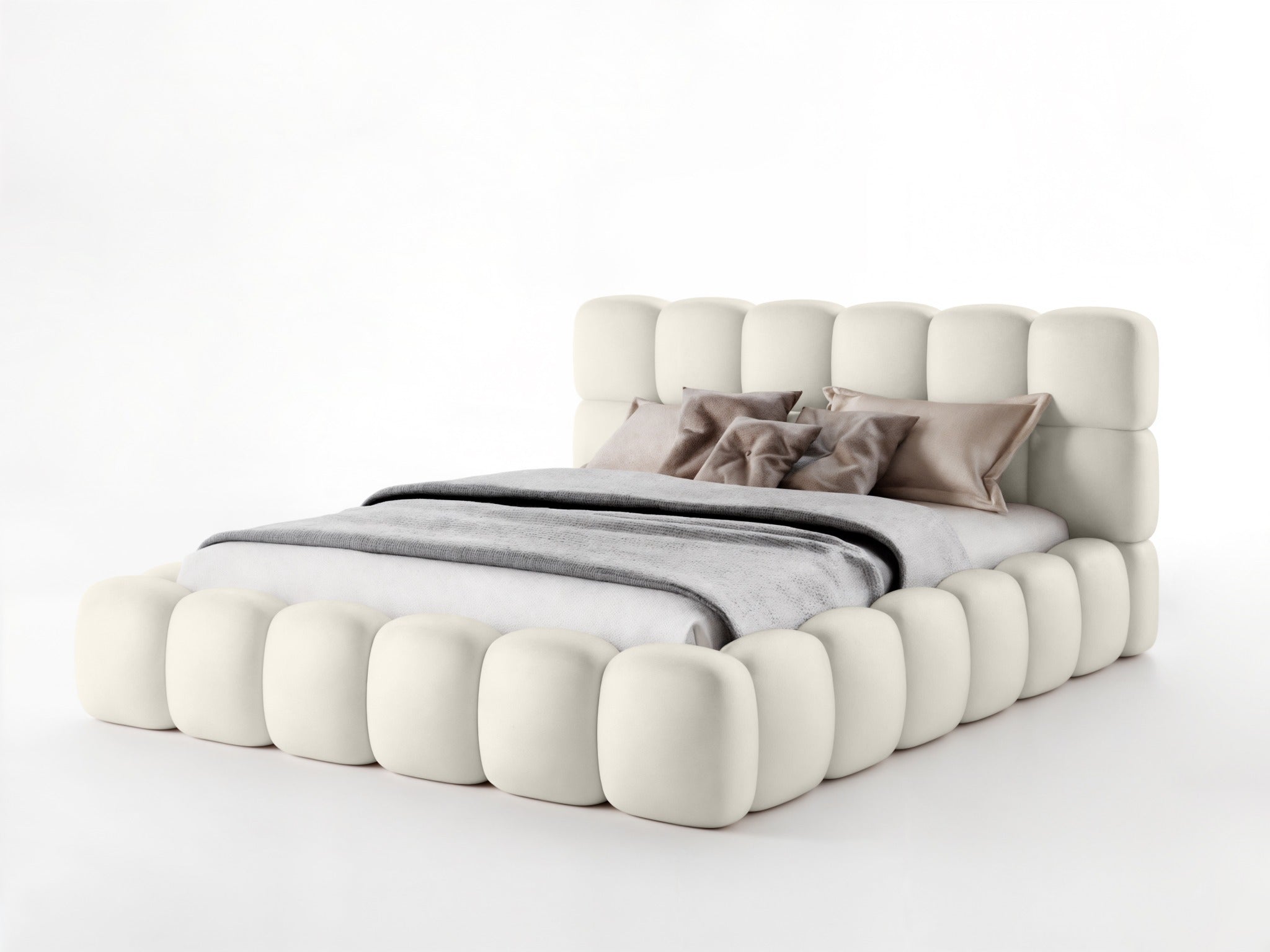 Miegamojo lova JASMIJA, ecru piano