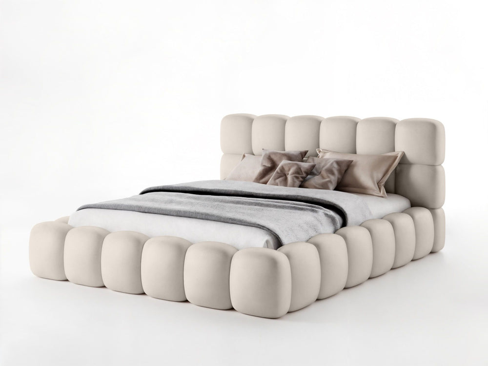 Miegamojo lova JASMIJA, šviesiai smėlio piano