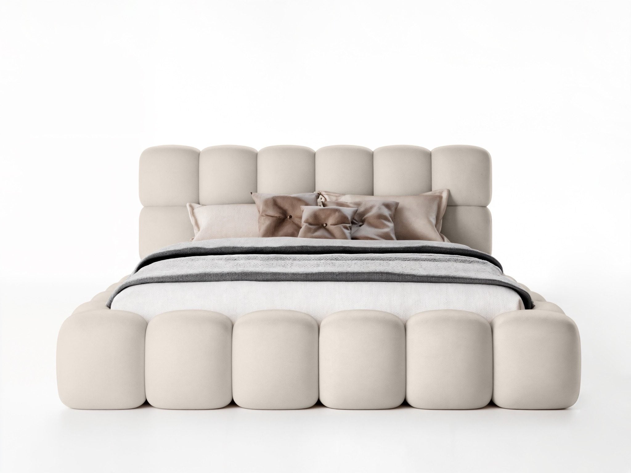 Miegamojo lova JASMIJA, šviesiai smėlio piano