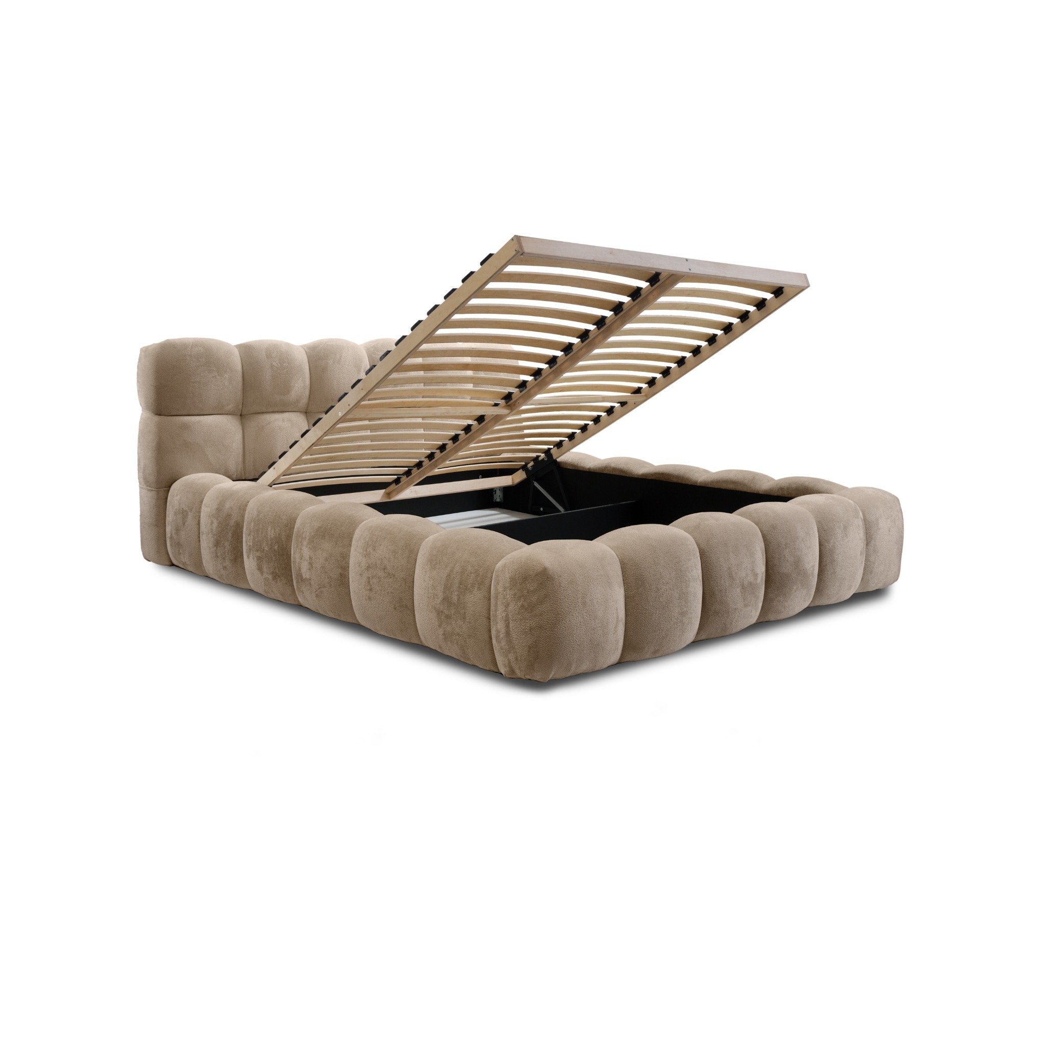 Miegamojo lova JASMIJA, šviesiai smėlio aphrodite