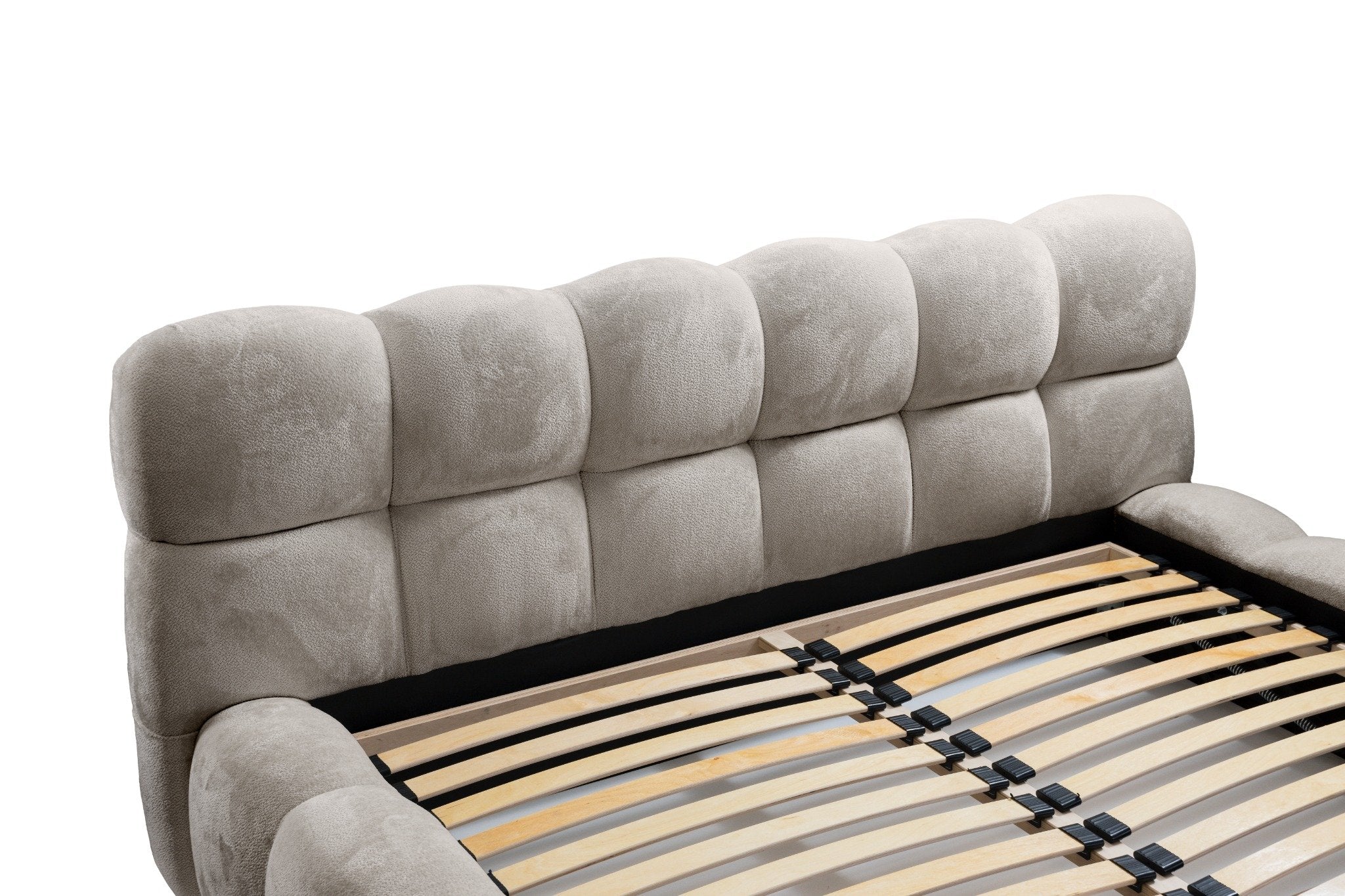 JASMIJA bedroom bed, light grey aphrodite