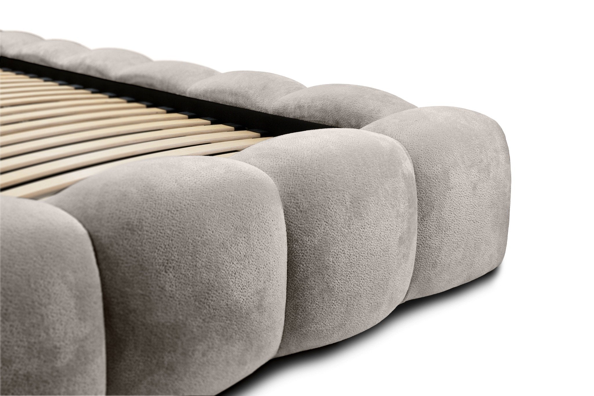 JASMIJA bedroom bed, light grey aphrodite