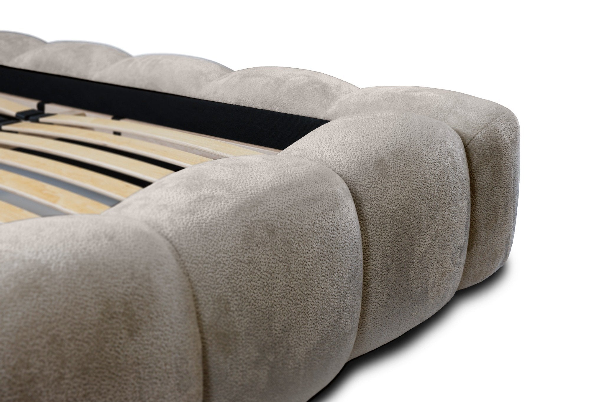 JASMIJA bedroom bed, light grey aphrodite