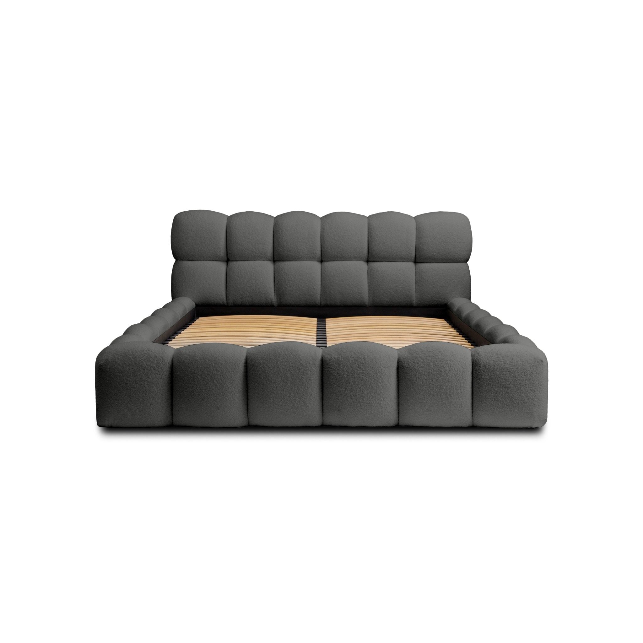 Miegamojo lova JASMIJA, tamsiai pilka quelle