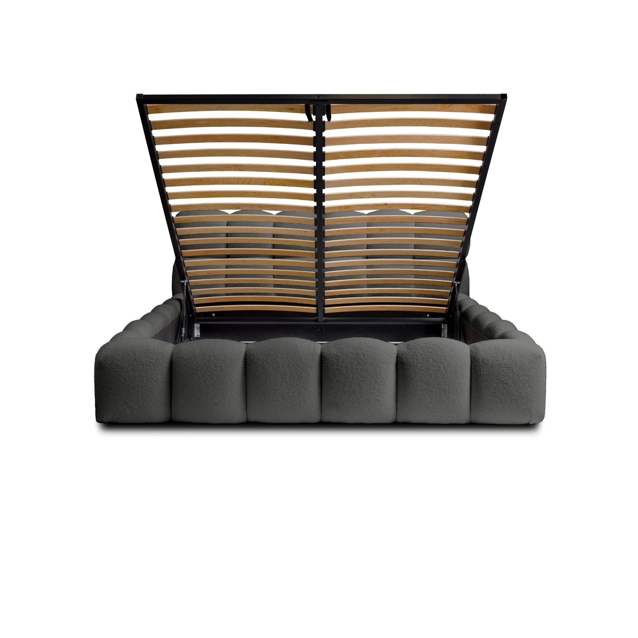 Miegamojo lova JASMIJA, tamsiai pilka quelle