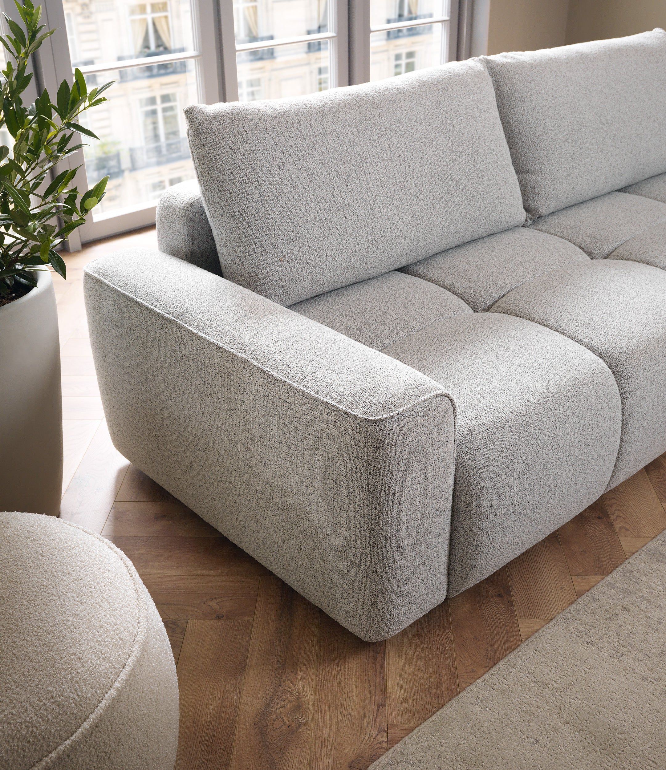 Kampinė sofa-lova BALIS, pilka