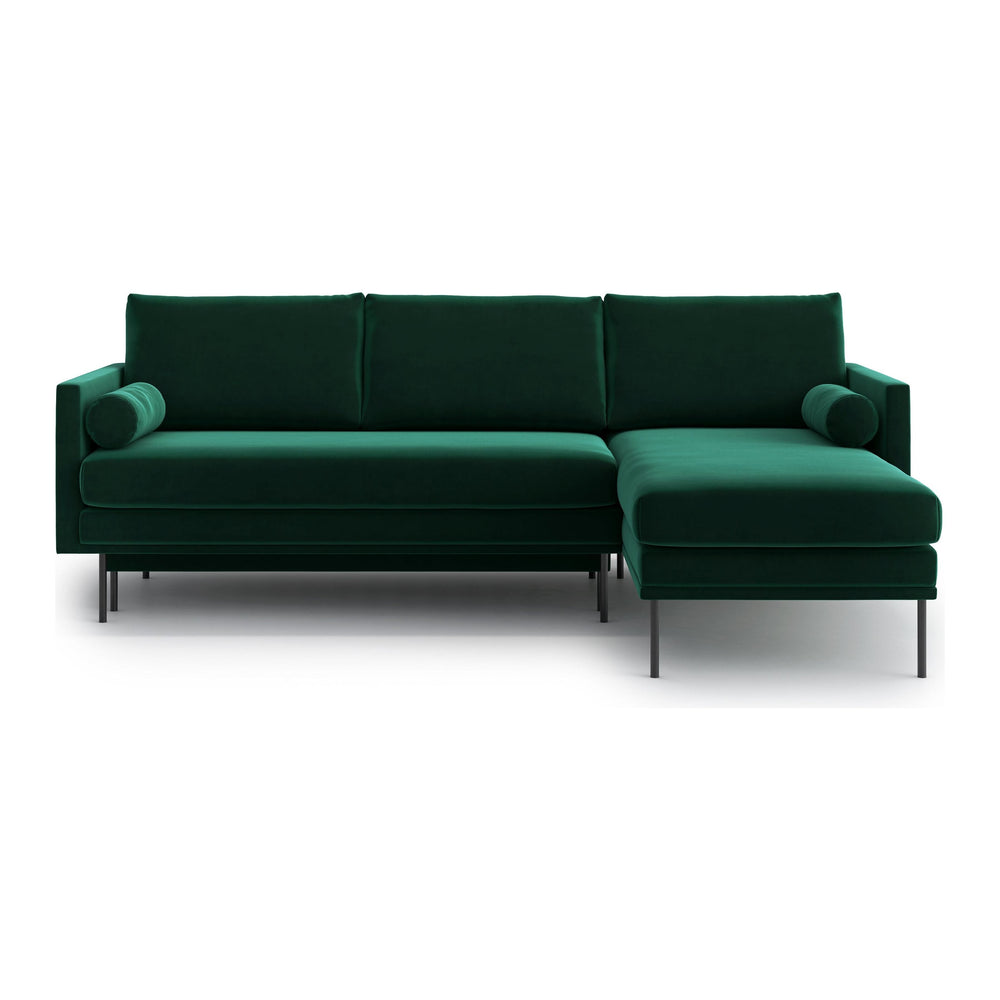 BLUES kampinė sofa lova, žalia spalva, universali kampo pusė