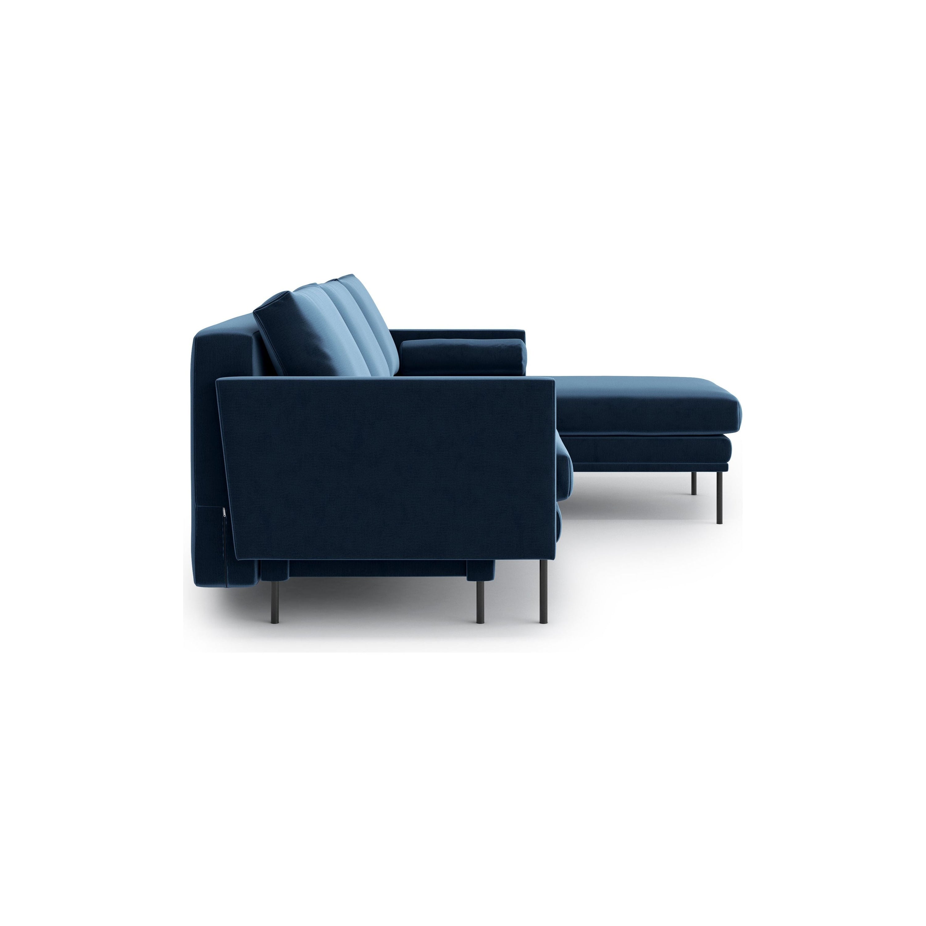 BLUES kampinė sofa lova, mėlyna spalva, universali kampo pusė