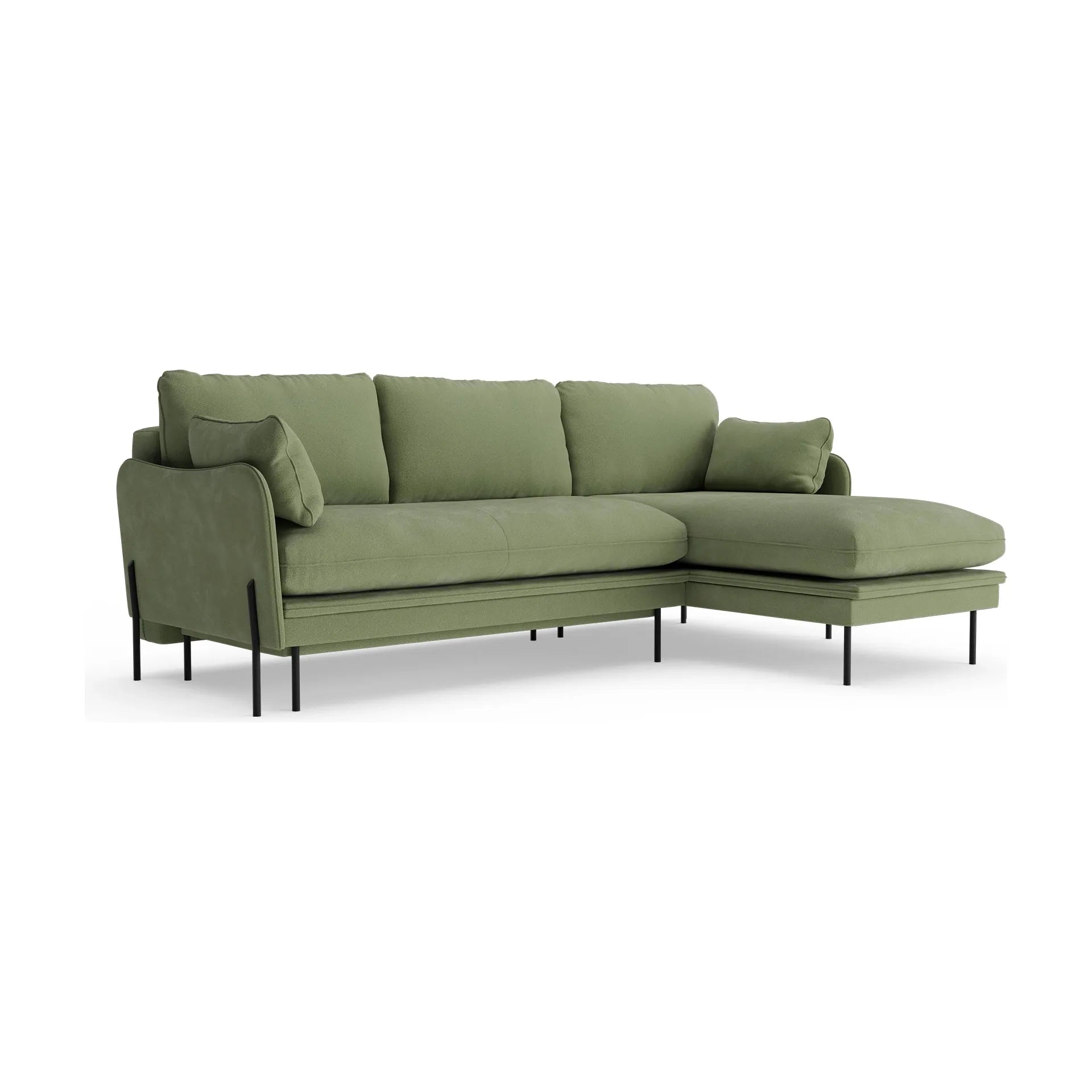 BONNIE kampinė sofa, miegojimo funkcija, žalia spalva