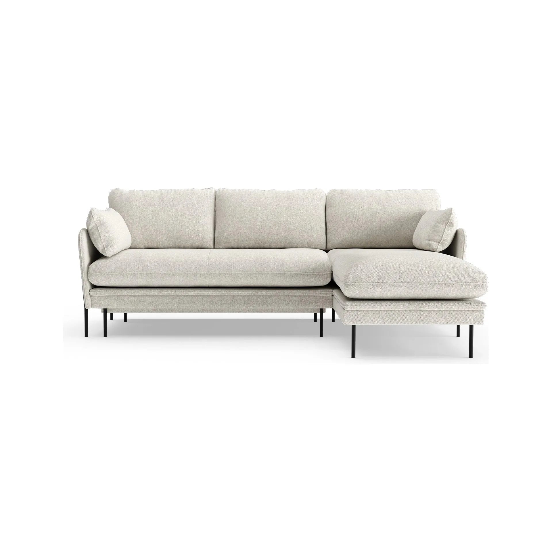 BONNIE kampinė sofa, miegojimo funkcija, kreminė spalva