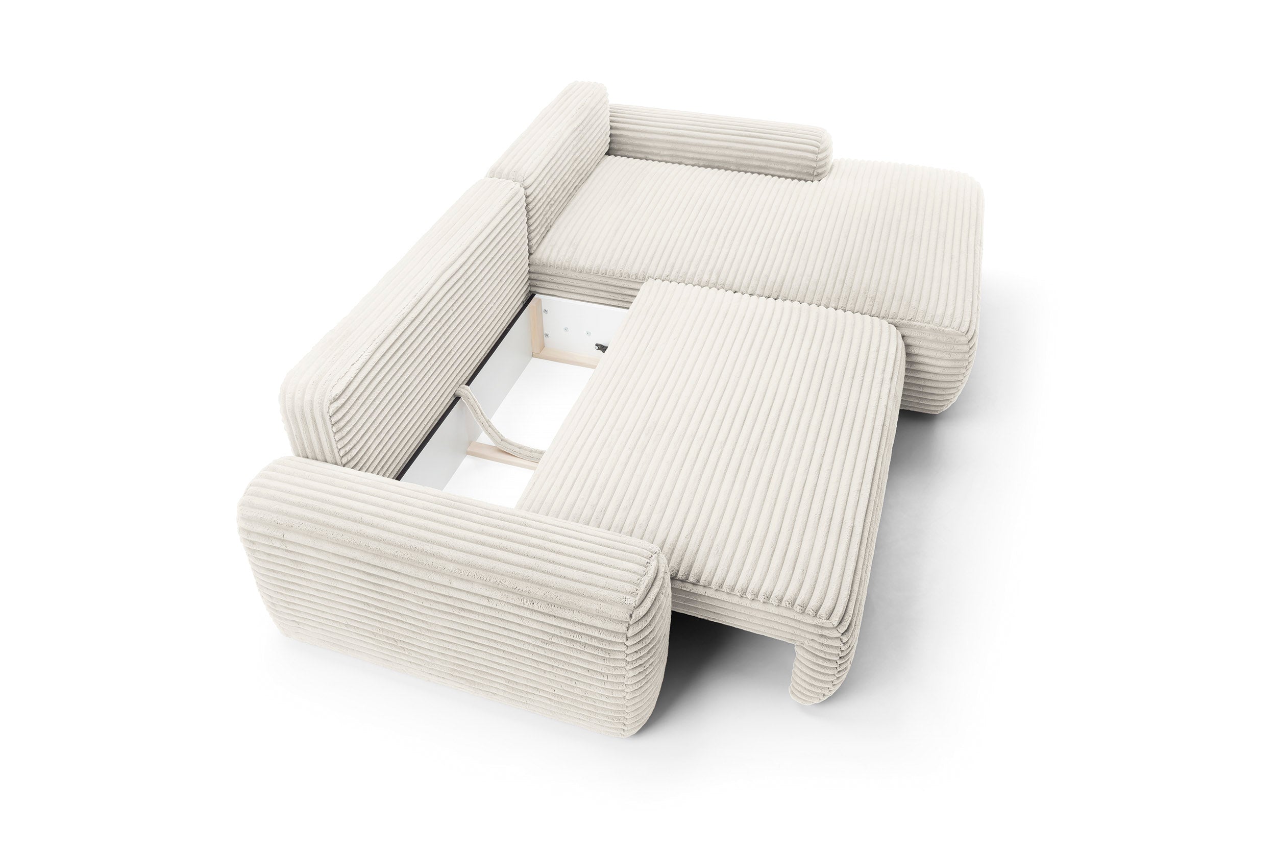 Kampinė sofa lova CODAK, dramblio kaulo spalva