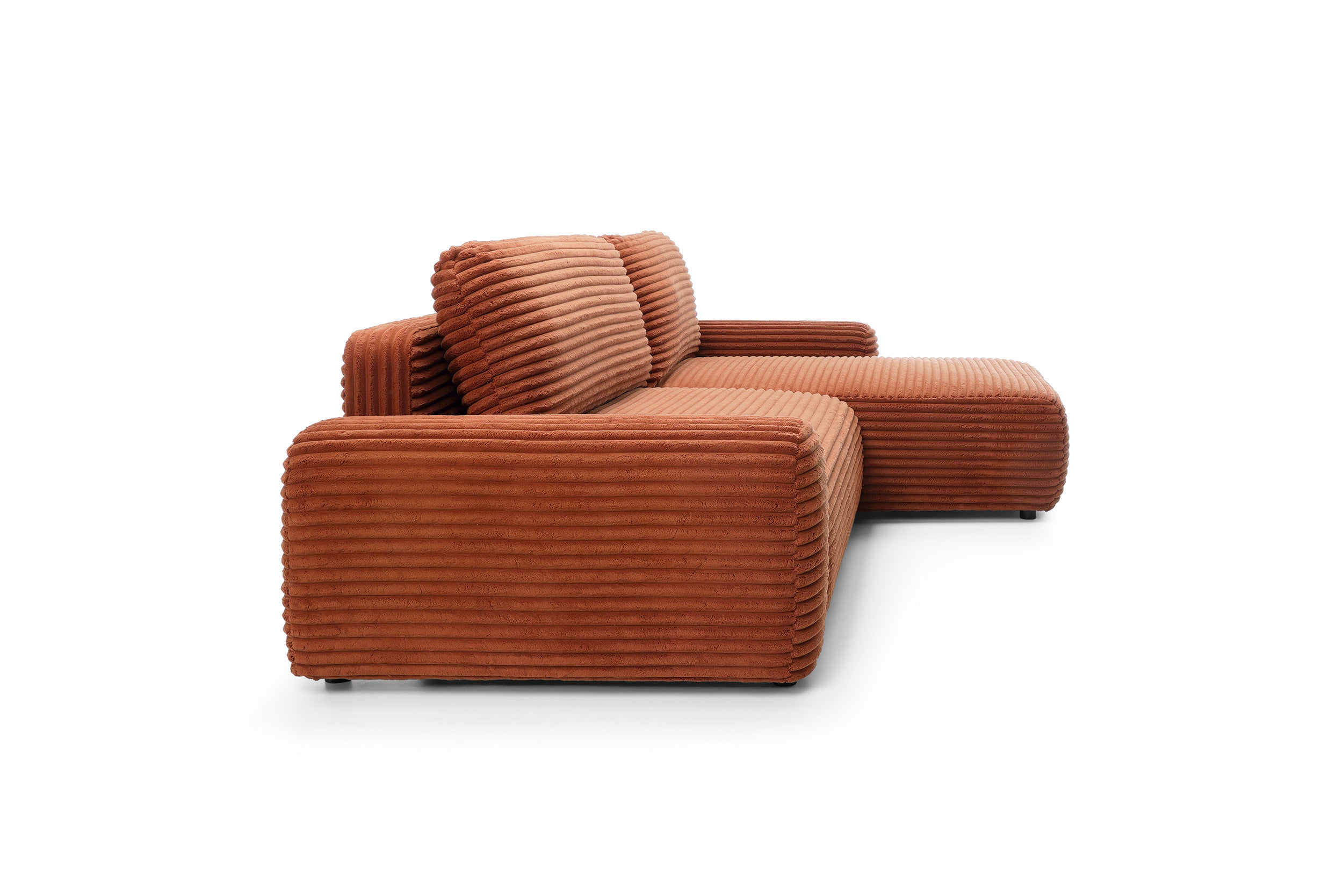 Kampinė sofa lova CODAK, terakotos spalva